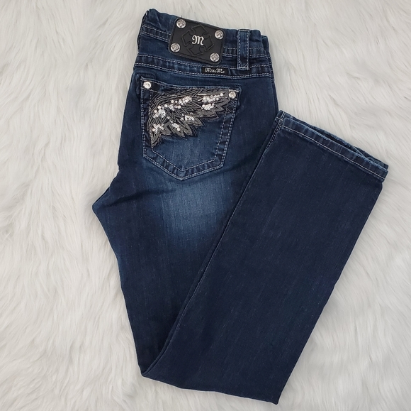 Miss Me Denim - Miss Me Mid-rise Easy Straight Dark Wash Jeans